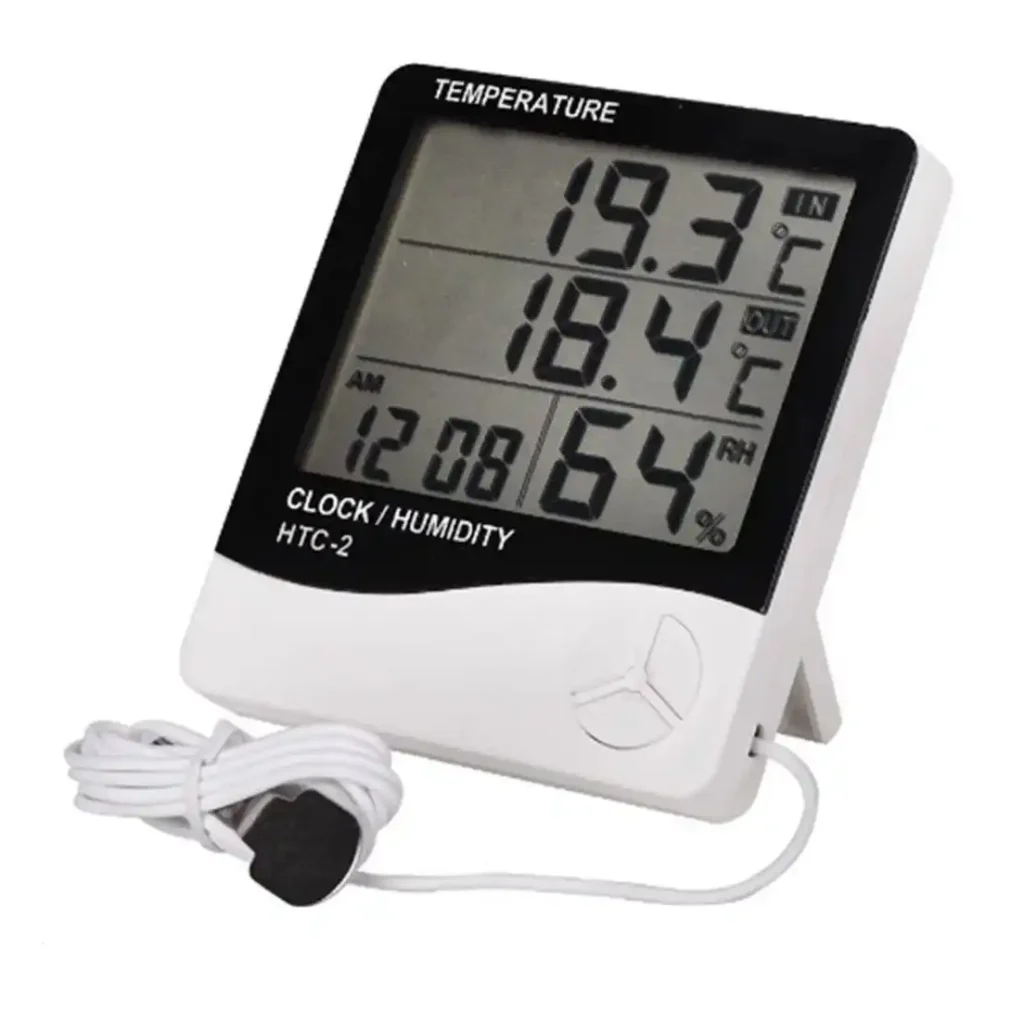 Termohigrómetro digital HTC 2 con función de higrómetro y termómetro con sonda externa de temperatura y humedad