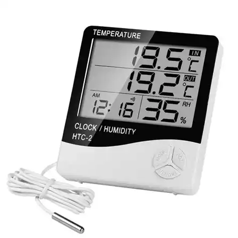 Termohigrómetro HTC 2 con sonda externa con lectura de temperatura y humedad simultáneas