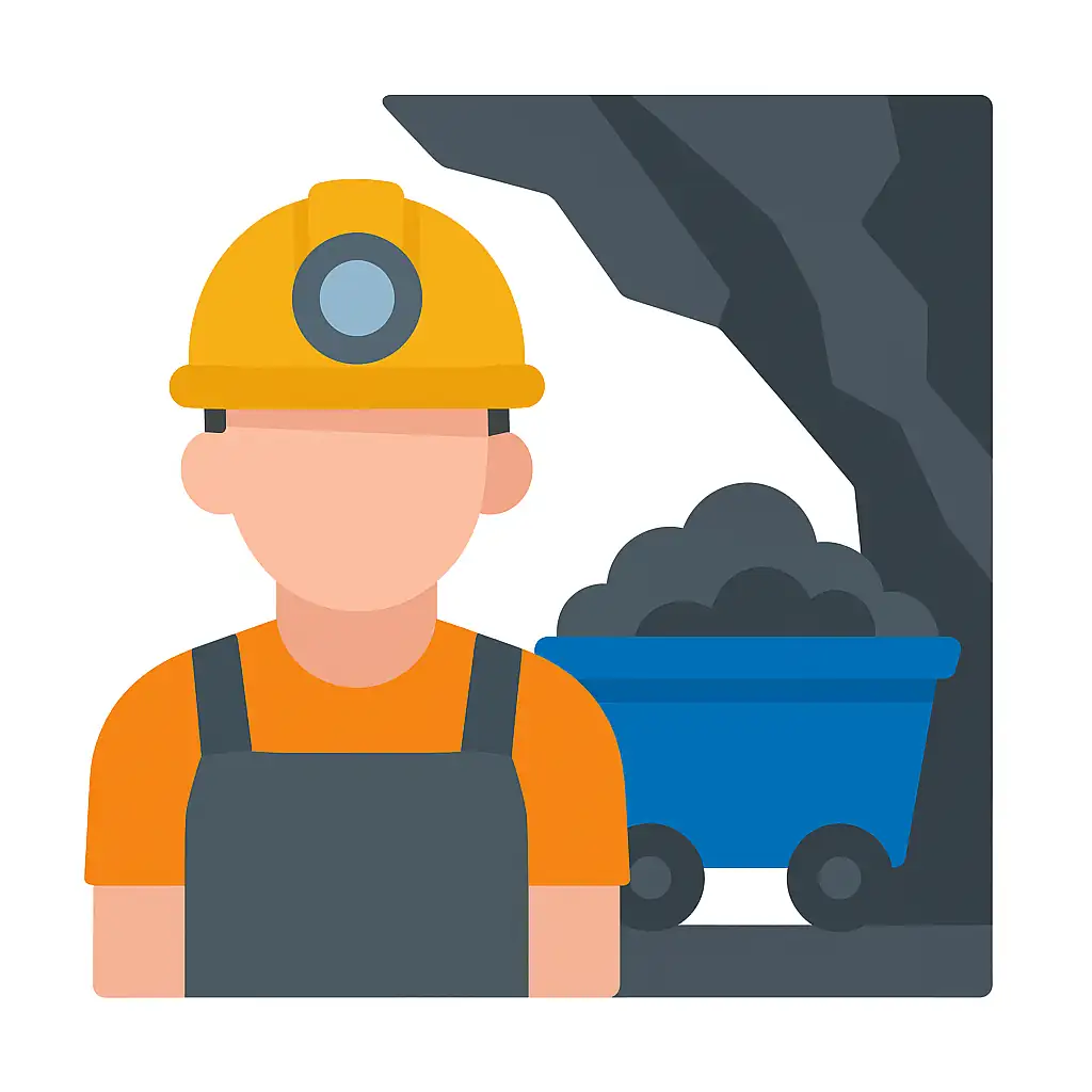 Pictograma que simboliza minería y trabajos subterráneos